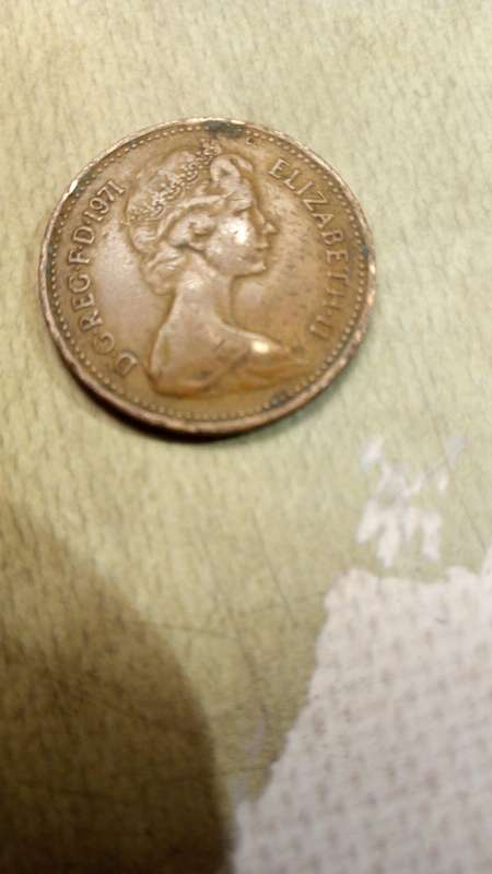 United Kingdom Rare 1971 D.G.Reg.F.D. Elizabeth 11  1  New penny