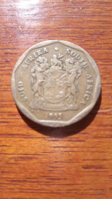 South Africa 1993 Error Multiple 993 50 cent flip side inner rim off centre  +more as per photos