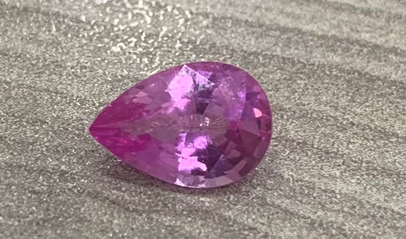 2.10Cts Deep Pink Sapphire Pear
