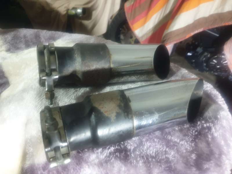 Shorty motorcycle exhausts 50mm diameter-loud..pops n bangs fits many motorcycles