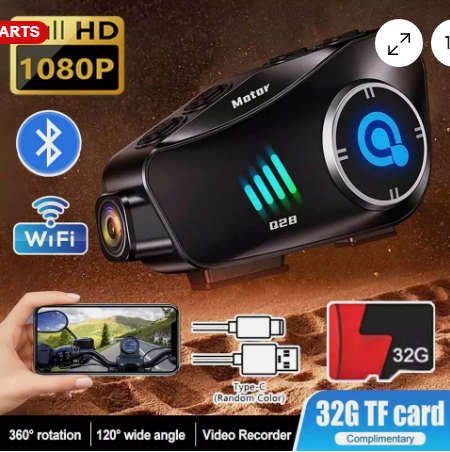 Bluetooth wifi motorcycle helmet headset 1080p video camera