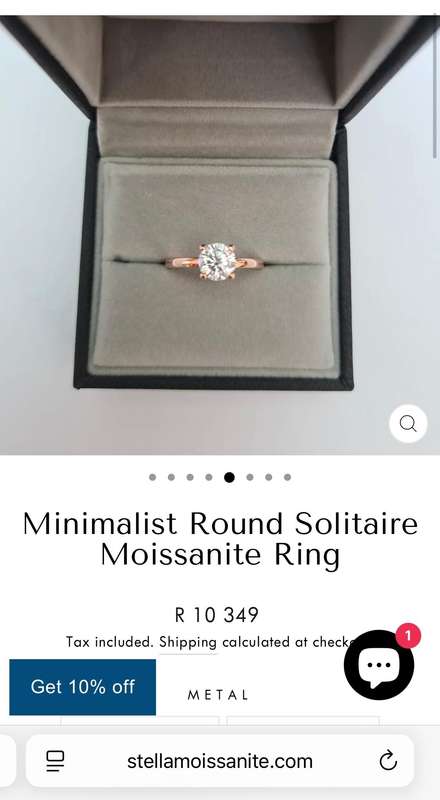 9ct rose gold moissanite ring