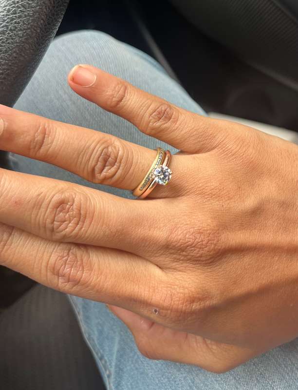9ct rose gold moissanite ring