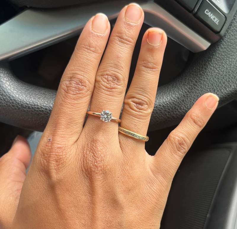 9ct rose gold moissanite ring
