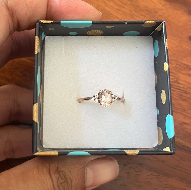 9ct rose gold morganite ring
