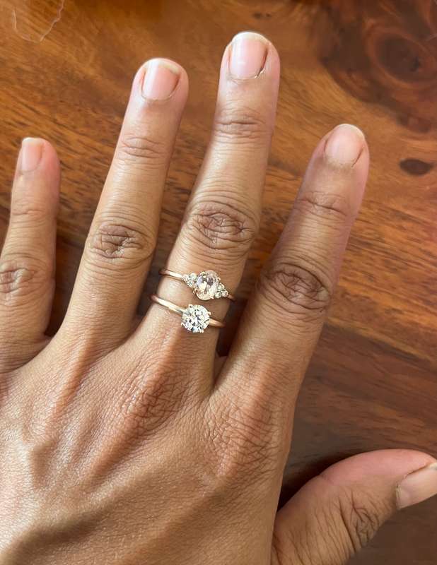 9ct rose gold morganite ring