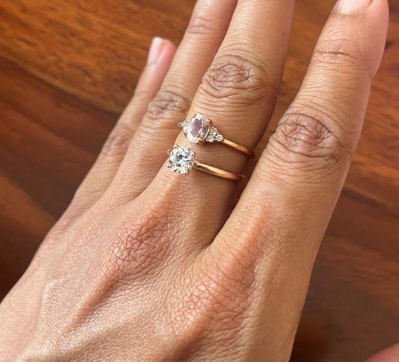 9ct rose gold morganite ring