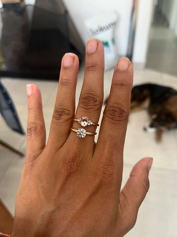 9ct rose gold morganite ring