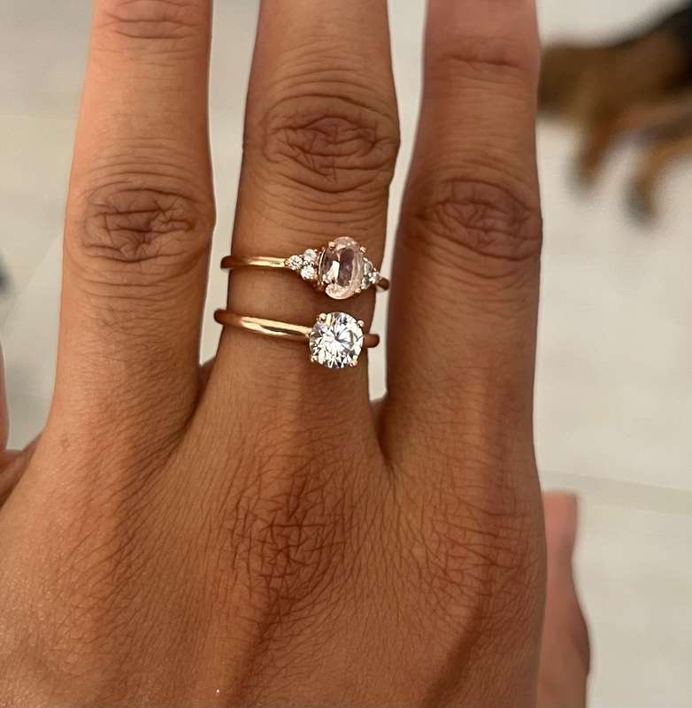 9ct rose gold morganite ring