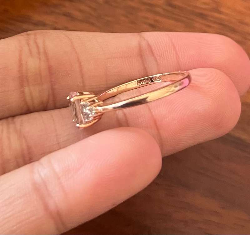 9ct rose gold morganite ring