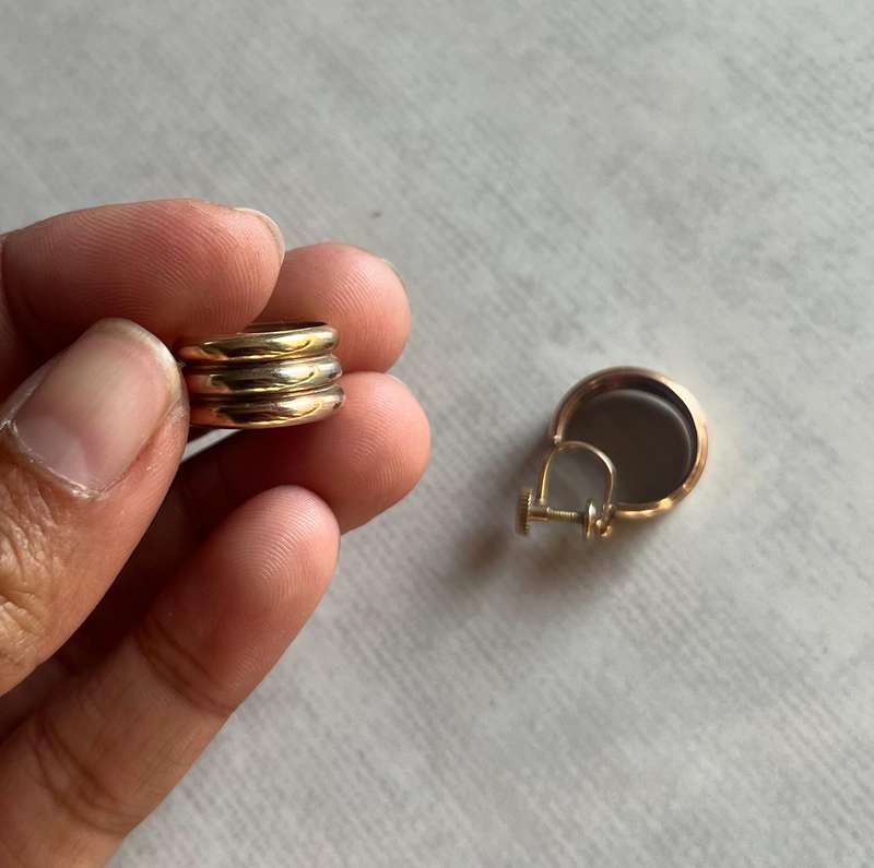 Vintage 14ct gold hoop earrings