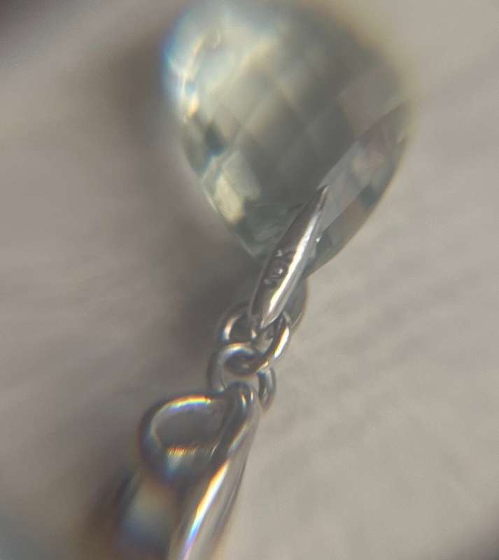 10K white gold green amethyst pendant