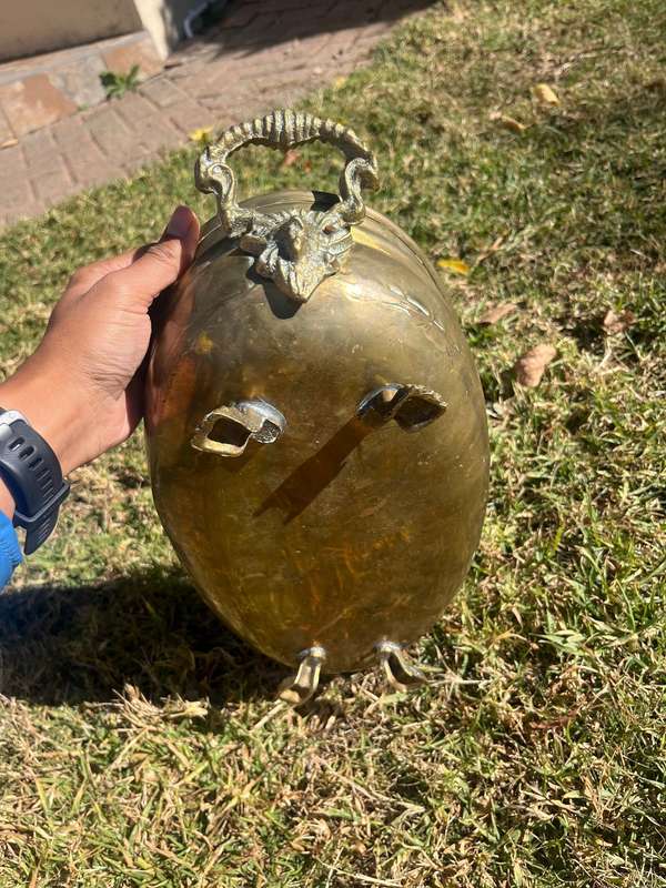 Vintage brass jardiniere planter