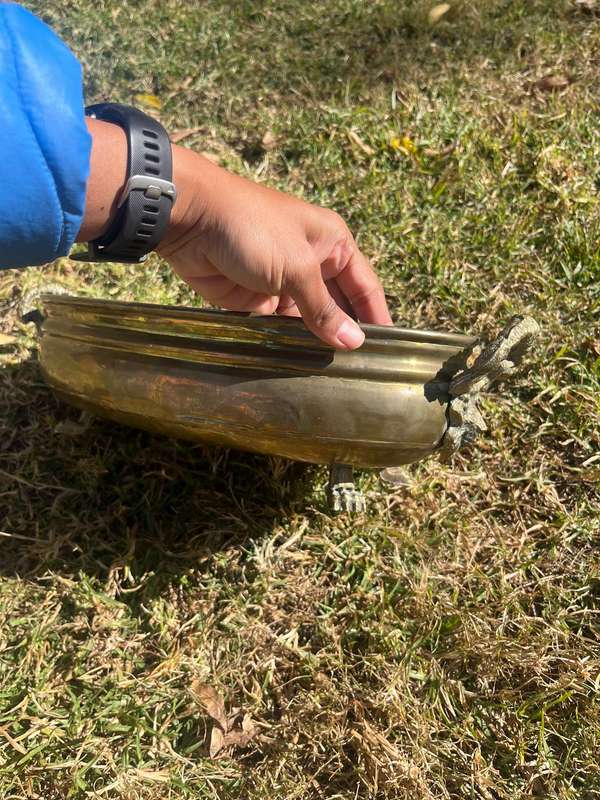 Vintage brass jardiniere planter