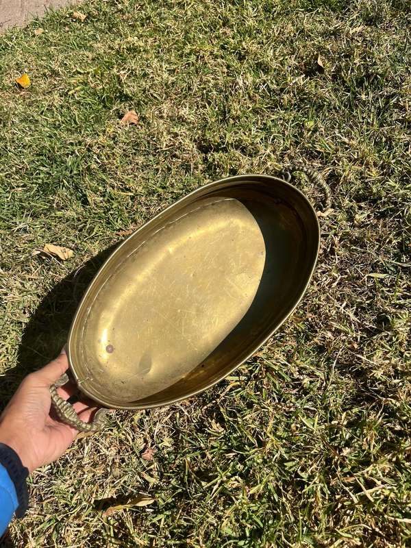 Vintage brass jardiniere planter