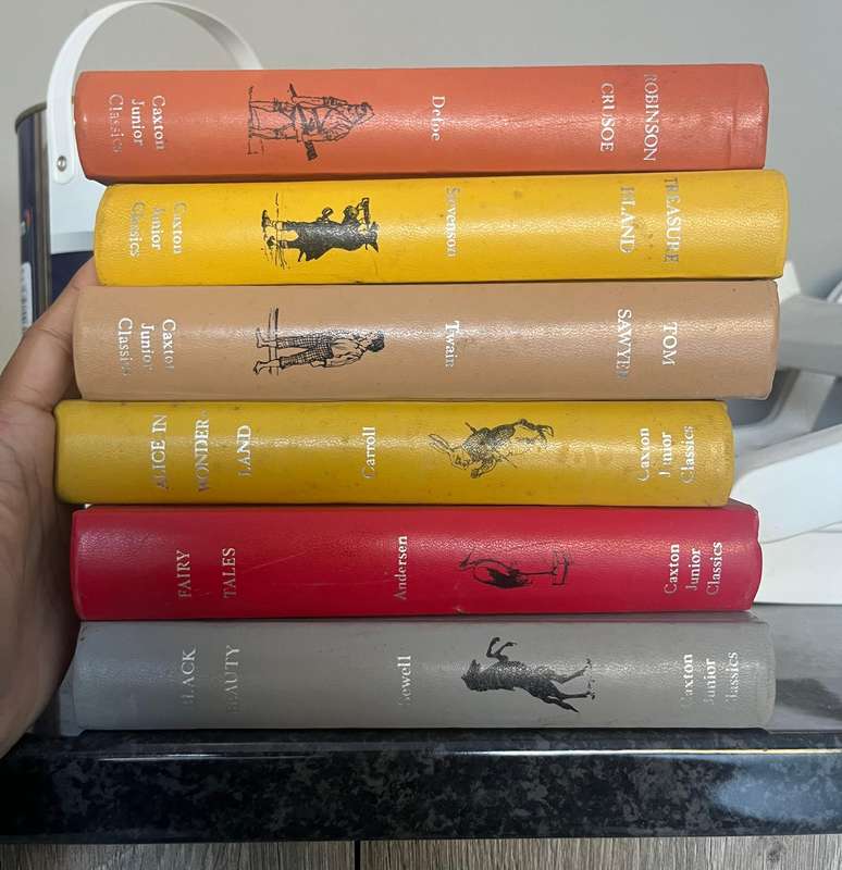 6 Caxton junior classics vintage hardcover books