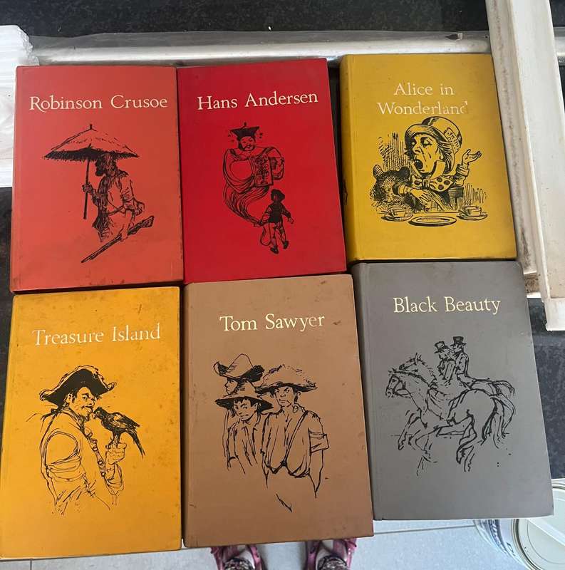 6 Caxton junior classics vintage hardcover books