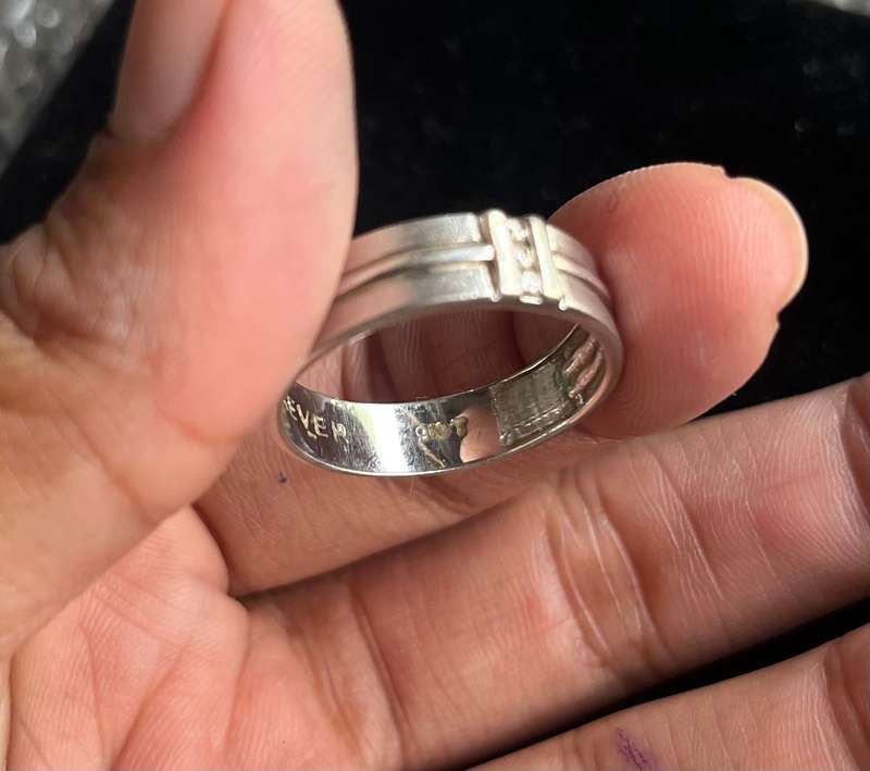 9ct white gold mens ring