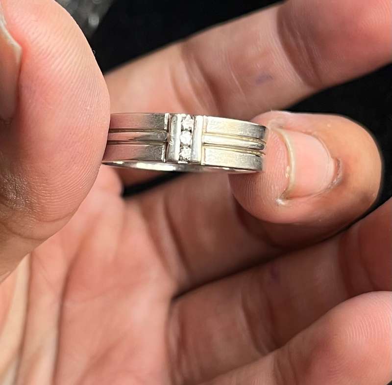 9ct white gold mens ring