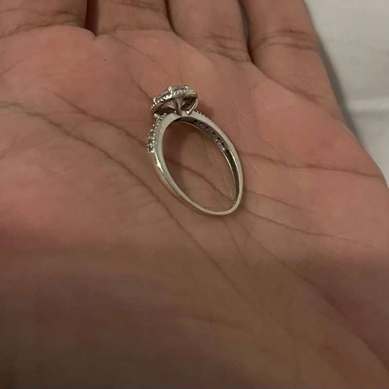 9ct white gold halo ring