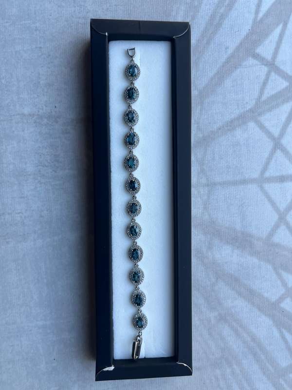 Sterling silver blue topaz bracelet