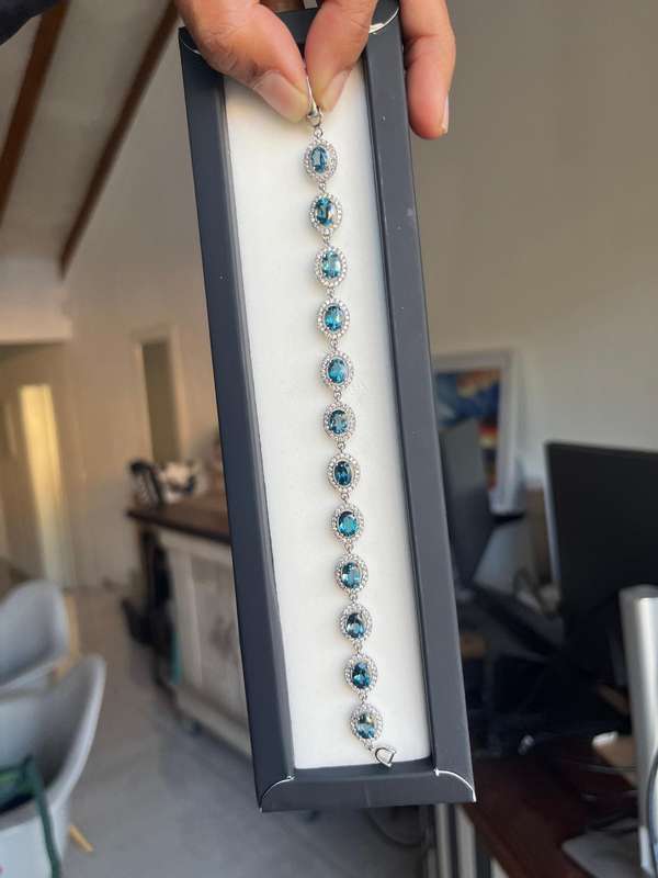 Sterling silver blue topaz bracelet