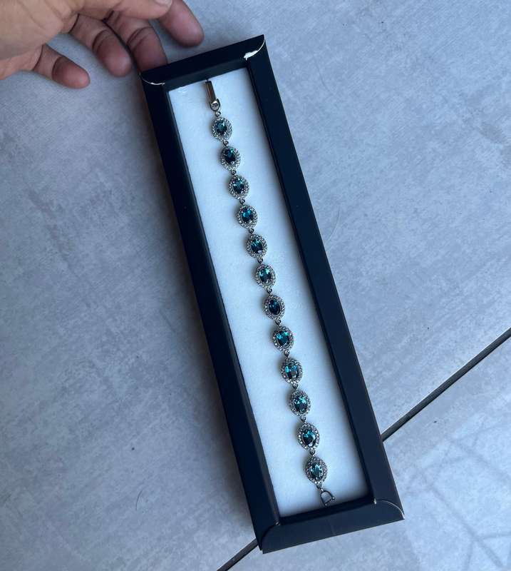 Sterling silver blue topaz bracelet