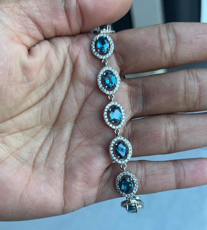Sterling silver blue topaz bracelet