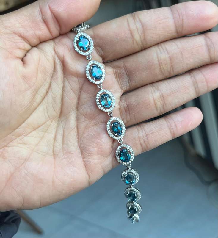 Sterling silver blue topaz bracelet