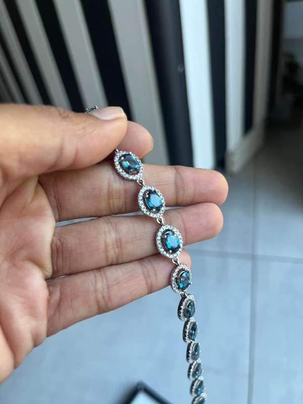 Sterling silver blue topaz bracelet