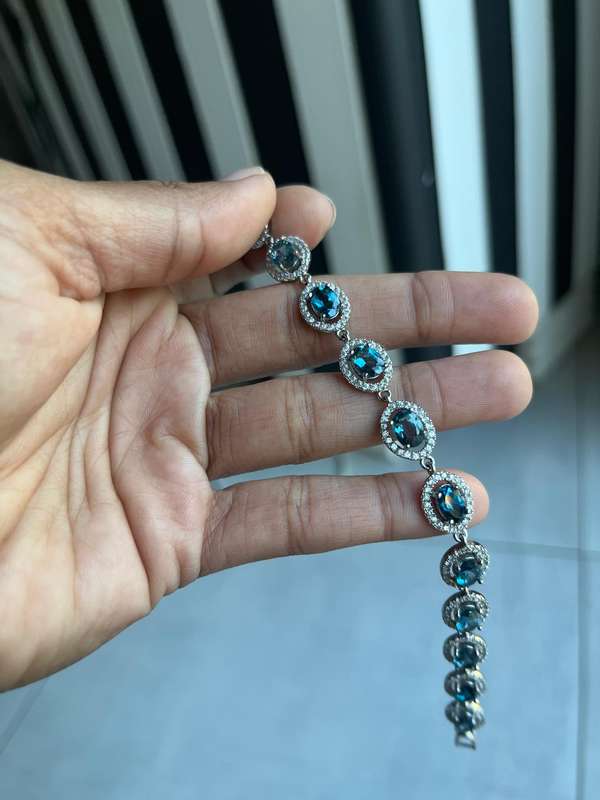 Sterling silver blue topaz bracelet