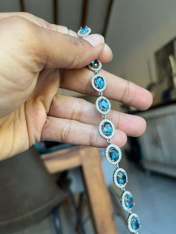 Sterling silver blue topaz bracelet