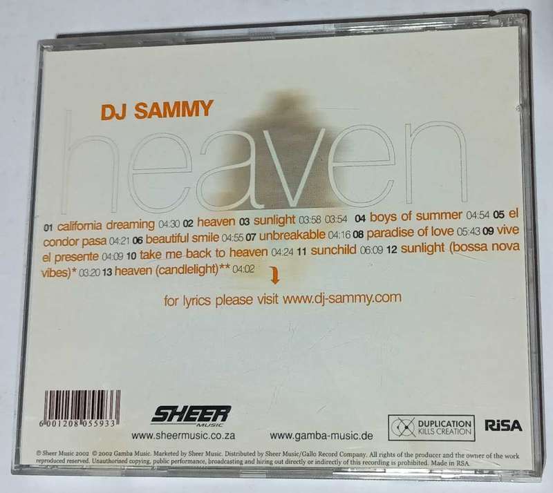 DJ Sammy ,heaven ,cd