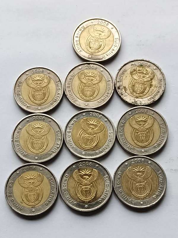 R5 Mandela coin 2008 x10