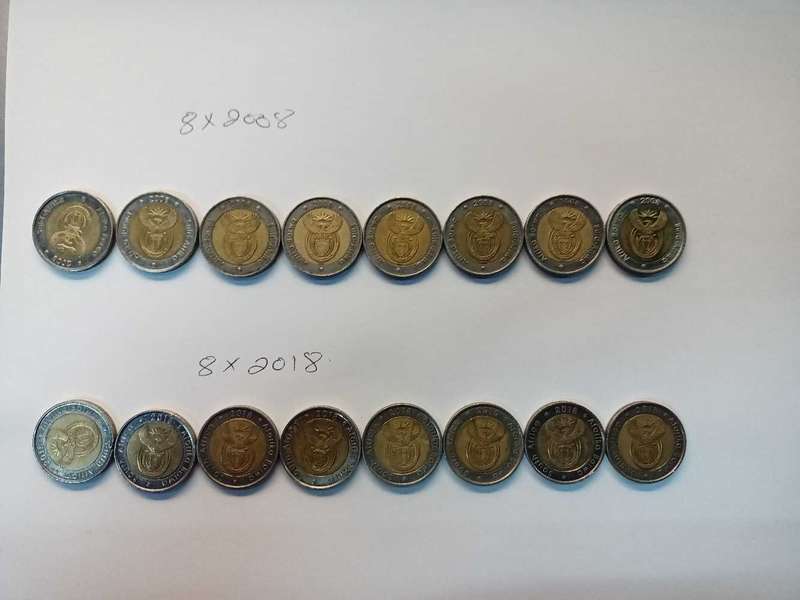 R5 Mandela coins x 16