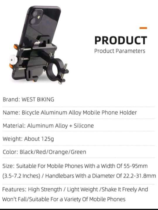 Motorcycle aluminum alloy mobile hone frame.