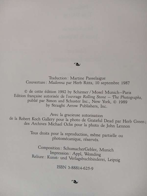 Rollingstone (Les Photographies)1992 Schirmer/Mosel)