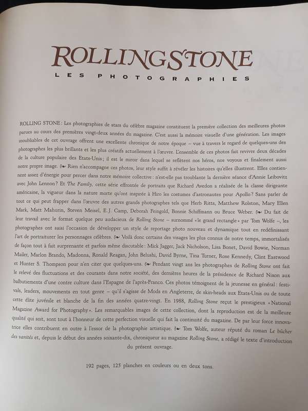 Rollingstone (Les Photographies)1992 Schirmer/Mosel)