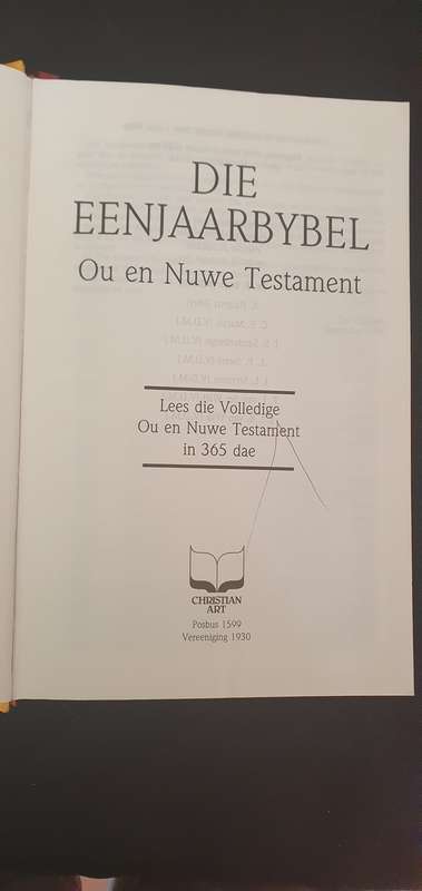 Die Eenjaar Bybel - Ou en Nuwe testament