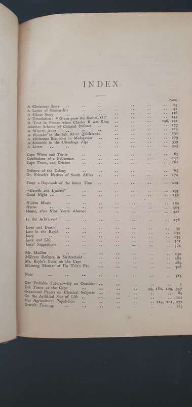 Cape Monthly Magazine - Bound volume Jan - June 1873 VI