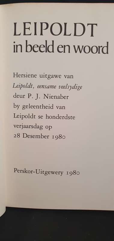 Leipoldt in beeld en woord - PJ Nienaber