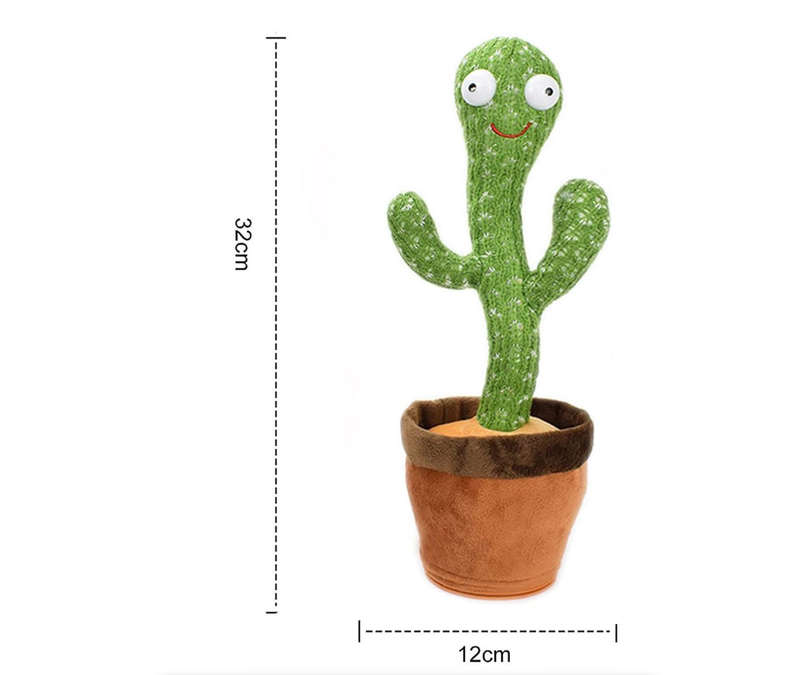 Dancing Cactus Baby Mimicking Recording Music Light Up Baby Interactive Toy