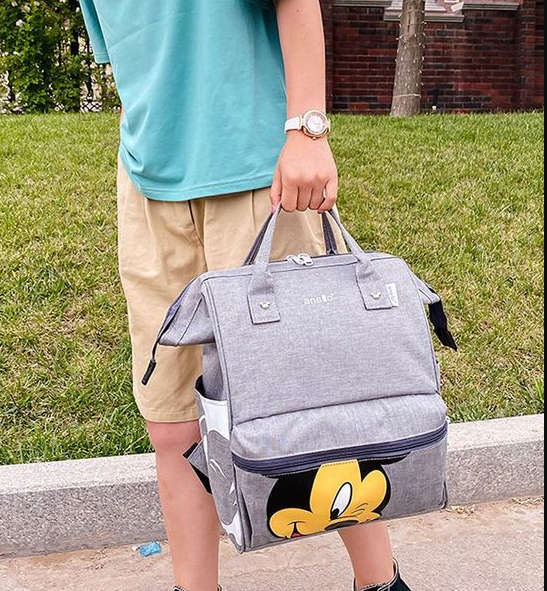 Bagl Mommy Bag Shoulder Portable Multifunctional Mother And Baby Backpack - Grey
