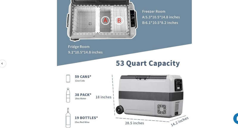 Alpicool 50L Portable Refrigerator Car Fridge