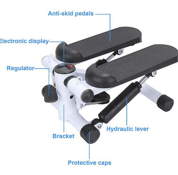Adjustable Mini Stepper Fitness Swing With Training Tapes And LCD Display