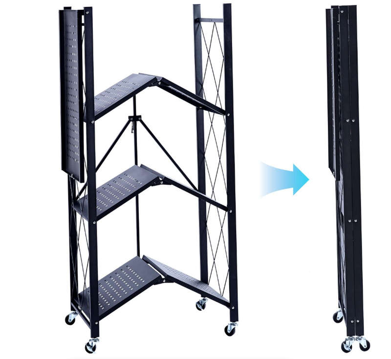 Foldable Storage Shelf Bookshelf Standing Shelves Organizer