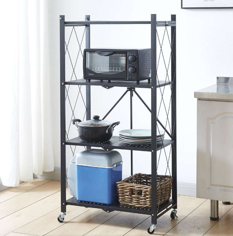 Foldable Storage Shelf Bookshelf Standing Shelves Organizer