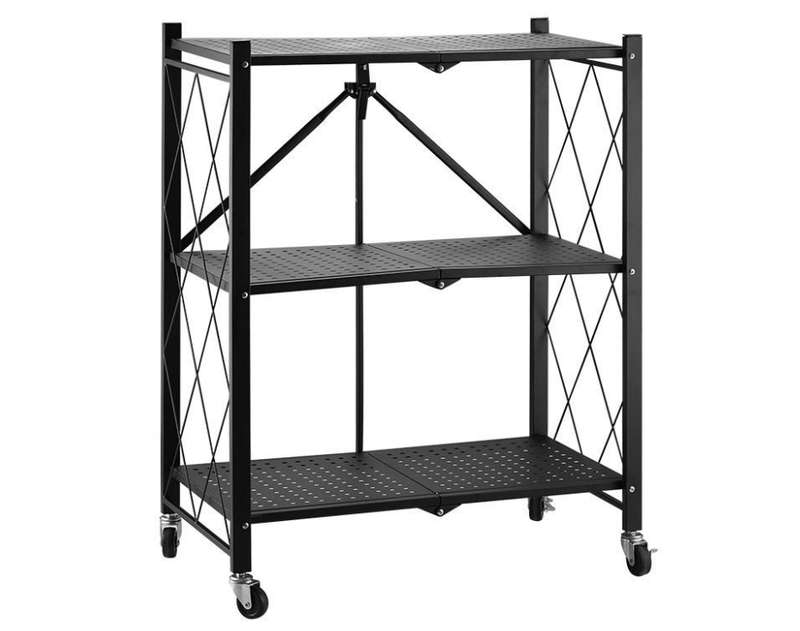 3 Tier Storage Shelves Bookshelf Foldable Shelf Organizer