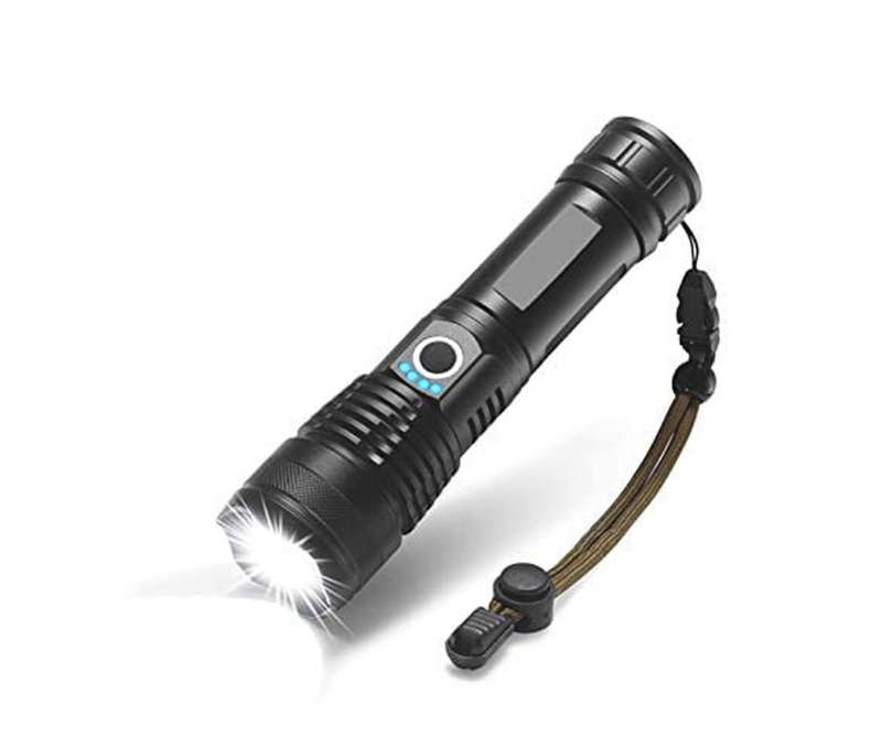 LED Flashlight 90000 lumen Most Powerful Rechargeable Torch - Black