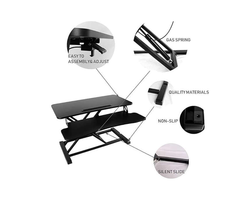 Desk Riser Height Adjustable Standing Desk Converter- Ergonomic-Black
